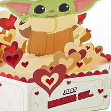 Load image into Gallery viewer, Hallmark Paper Wonder Star Wars Baby Yoda Pop Up Valentines Day Card, Love Card, Anniversary Card (Reaching Out)