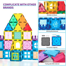 Load image into Gallery viewer, Magnetic Tiles 102Pcs, Magnetic Building Blocks Pretend Play Toys, Toy Castle Building Kit, Build Kids Creative-Thinking, Fine-Motor, Visual-Spatial & Emotional Skills
