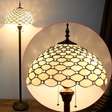 Load image into Gallery viewer, Tiffany Floor Lamp Crystal Pear Bead Stained Glass Lampshade Coffee Table Reading Lamps Antique Style Base Lighting W16 H64 Inch Living Room Bedroom Bookcase Dresser Bedside Desk S005 WERFACTORY