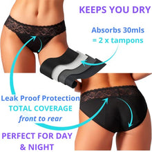 Load image into Gallery viewer, Bambody Absorbent Bikini : Period Protection Underwear (Large, 2 Pack: Black + Black)