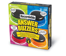 Load image into Gallery viewer, Learning Resources Recordable Answer Buzzers, Personalized Sound Buzzer, Recordable Buttons, Perfect for Game Nights, Set of 4, Ages 3+