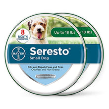 Load image into Gallery viewer, Seresto Flea and Tick Collar for Dogs, 8-Month Flea and Tick Collar for Small Dogs, Up to 18 Pounds, 2-Pk