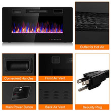 Load image into Gallery viewer, Tangkula 36 Inches Recessed Electric Fireplace, in-Wall & Wall Mounted Electric Heater with Adjustable Flame Color & Speed, Remote Control, Touch Screen, 750-1500W (36 Inches)