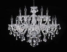 Load image into Gallery viewer, Clear 15 Lights K9 Crystal Chandelier Modern Luxurious Light Candle Pendant Lamp Ceiling Living Room Lighting for Dining Living Room Bedroom Hallway Entry 32x35 Inch Gifts(Color Clear)