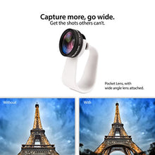 Load image into Gallery viewer, iPhone Camera Lens 2-in-1 by Pocket Lens, Macro and Wideangle Lens, Fits All iPhones, iPads, Samsung, Google Phones, Alternative to Olloclip, Comes with Waterproof Pouch