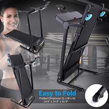Load image into Gallery viewer, SereneLife Smart Digital Folding Treadmill - Electric Foldable Exercise Fitness Machine, Large Running Surface, 3 Incline Settings, 12 Preset Program, Sports App for Running & Walking (SLFTRD30)