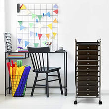 Load image into Gallery viewer, Seville Classics 10-Drawer Multipurpose Mobile Rolling Utility Storage Organizer with Tray Cart, Black
