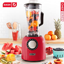 Load image into Gallery viewer, Dash Chef Series Deluxe 64 oz Blender with Stainless Steel Blades, Digital Display + USB Charging for Coffee Drinks, Fondue, Frozen Cocktails, Nut Butter, Soup, Smoothies & More, 1400-Watt – Red