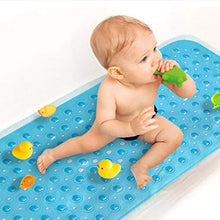Load image into Gallery viewer, Sheepping Baby Bath Mat Non Slip Extra Long Bathtub Mat for Kids 40 X 16 Inch - Eco Friendly Bath Tub Mat with 200 Big Suction Cups,Machine Washable Shower Mat (Blue)