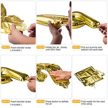 Load image into Gallery viewer, Happy Birthday Banner (3D Gold Lettering) Mylar Foil Letters | Inflatable Party Decor and Event Decorations for Kids and Adults | Reusable, Ecofriendly Fun