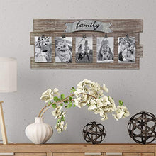 Load image into Gallery viewer, Stonebriar Rustic Wood Collage Picture Frame with Clips and Metal Detail Brown 26" x 11"