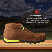 Load image into Gallery viewer, Twisted X Men's Steel Toe Chukka Driving Moc - Handcrafted Leather Safety Toe Shoes with Slip Resistant Outsole - Comfortable, Durable, and Stylish Lace-Up Boots, Distressed Saddle & Yellow, 8.5 M