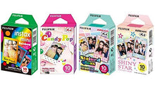 Load image into Gallery viewer, Fujifilm InstaX Mini Instant Film Rainbow & Staind Glass & Candy Pop & Shiny Star Film -10 Sheets X 4 Assort Value Set