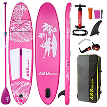 Load image into Gallery viewer, Pink Paddleboard Inflatable Paddle Board,ISUP 10'6''x32''x6'' Stand Up Paddle Board Standing Boat for Adult, Inflatable Paddle Boards for Adults 320lbs Capacity,15PSI Pressure(Pink)