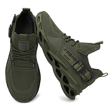Load image into Gallery viewer, Nihaoya Running Shoes for Men Slip On Tennis Shoes Workout Shoes Sport Athletic Blade Sneakers Army Green 7.5