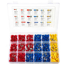 Load image into Gallery viewer, Wire Crimp Connectors 1200pcs, Eventronic Insulated Electrical Wire Terminals, Ring, Spade, Butt, Quick Disconnect, Piggy Back, Bullet Connector, with 18 Size Electric Wire Connectors Kit