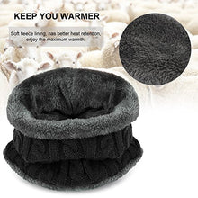 Load image into Gallery viewer, VBIGER 2-Pieces Winter Beanie Scarf Set Warm Hat Thick Knit Skull Cap for Men Women, One Size Black
