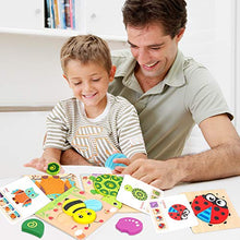 Load image into Gallery viewer, Toddler Puzzles, Wooden Jigsaw Animals Puzzles for 1 2 3 Year Old Girls Boys Toddlers, Educational Preschool Toys Gifts for Colors & Shapes Cognition Skill Learning