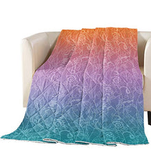 Load image into Gallery viewer, Soft Quilted Comforter Gradual Colorful Flower All Season Duvet Insert Alternative Quilts Purple Orange Lace Lightweight Blanket Coverlet for Couch Hotel Bedroom Living Room - Full,82x85 inch
