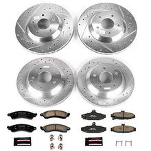 Load image into Gallery viewer, Power Stop K1528 Front and Rear Z23 Carbon Fiber Brake Pads with Drilled & Slotted Brake Rotors Kit