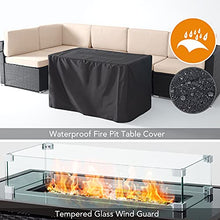 Load image into Gallery viewer, Pamapic 7 Pieces Patio Conversation Sets with fire Pit, Patio Furniture Sectional Sofa with Gas Fire Pit Table(Black Wicker,Beige Cushions)