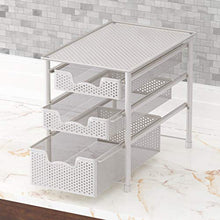 Load image into Gallery viewer, Simple Houseware Stackable 3 Tier Sliding Basket Organizer Drawer, White