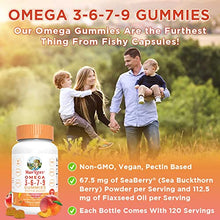 Load image into Gallery viewer, Omega 3 6 7 9 | Up to 4 Month Supply | Omega 3 Supplement | Vegan Omega 3 Gummies for Heart Health & Energy Support | Flaxseed Oil | No Fish Taste | Non-GMO | Gluten Free | 120 Count