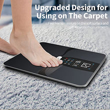 Load image into Gallery viewer, Scales for Body Weight, Large Display Digital Weight Scale with Body Fat, Water Weight, Rechargeable Bathroom Scale for Carpet, Bluetooth BMI Smart Body Fat Scale, 16 Data Sync with App, Heart Rate