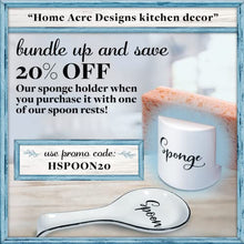 Load image into Gallery viewer, Home Acre Designs Spoon Rest For Kitchen Counter & Stove Top - White Ceramic Spoon Holder for Cooking & Counter Protection - Essential Kitchen Gadgets - White Farmhouse