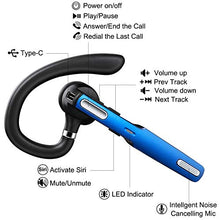 Load image into Gallery viewer, Bluetooth Headset, COMEXION Wireless Bluetooth Earpiece V5.0 Hands-Free Earphones with Stereo Noise Canceling Mic, Compatible iPhone Android Cell Phones Driving/Business/Office