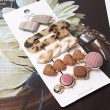 Load image into Gallery viewer, Acrylic Resin Hair Clips Pearls Hair Grips Handmade Metal Gold Hair Barrettes Marble Alligator Bobby Pins Geometric Hairpin Hair Accessories Gifts for Women Girls Pack of 10 (Color A)