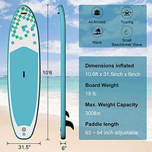Load image into Gallery viewer, EDOSTORY Inflatable Stand Up Paddle Board (10'6 x 31.5'' x 6'') with Accessories Carry Bag, Wide Stance, Bottom Fin for Paddling, Non-Slip Deck, Surf Control, Youth & Adult Standing Boat A