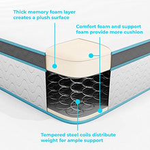 Load image into Gallery viewer, Linenspa 10 Inch Memory Foam and Innerspring Hybrid Mattress - Queen & All-Season White Down Alternative Quilted Comforter - Corner Duvet Tabs - Duvet Insert or Stand-Alone Comforter - Queen