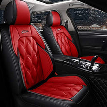 Load image into Gallery viewer, ZX DSY002 Leather Car Seat Covers, Faux Leatherette Automotive Vehicle Cushion Cover for Cars SUV Pick-up Truck Universal Fit Set for Auto Interior Accessories (Black-red)
