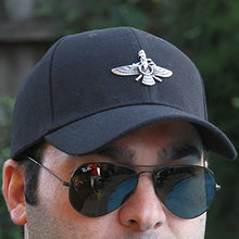 Load image into Gallery viewer, Asoodehdelan Iranian Persian Farvahar Hat Iran Farohar Faravahar Cap Zoroastrian Pahlavi Gift (Black)