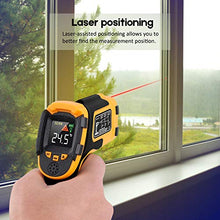 Load image into Gallery viewer, Infrared Thermometer No Touch Digital Laser Temperature Gun with Color Display -58℉~1112℉(-50℃~600℃)Adjustable Emissivity - for Cooking/BBQ/Freezer - Meat Thermometer Included -Non Body Thermometer