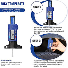 Load image into Gallery viewer, 3 Pieces Tire Tread Depth Gauge Tool Digital Tire Tread Depth Gauge Brake Lining Thickness Gauge Coded Tire Tread Depth Gauge Automotive Brake Pad Measure Ruler for Motorcycle, Car, Truck and Bus