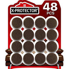 Load image into Gallery viewer, Felt Furniture Pads X-PROTECTOR - 48 Premium Felt Pads Floor Protector Brown - Chair Felts Pads for Furniture Feet Wood Floors - Best Furniture Pads for Hardwood Floors - Protect Your Wood Floors!