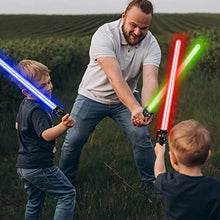 Load image into Gallery viewer, TOY Life Light Up Saber - 3 Pack Lightup Sabers, Telescopic Extendable & Collapsable Laser Sword, LED Light Sword Set with Motion Sensitive FX Sound, Light Up Swords for Kids Adults