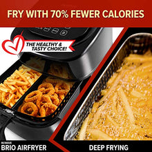 Load image into Gallery viewer, NUWAVE BRIO 6-Quart Digital Air Fryer includes basket divider, one-touch digital controls, 6 easy presets, wattage control, and advanced functions like SEAR, PREHEAT, DELAY, WARM and more