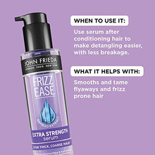 Load image into Gallery viewer, John Frieda Frizz Ease Extra Strength Serum, Nourishing Hair Treatment for Dry, Damaged, Frizzy Hair, Frizz Control and Heat Protectant with Bamboo Extract, Unscented, 1.69 Fl Oz