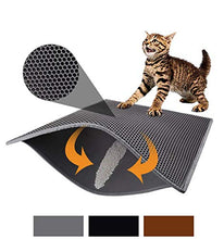 Load image into Gallery viewer, Pieviev Cat Litter Mat Double Layer Waterproof Urine Proof Trapping Mat (30''X24'', Grey)