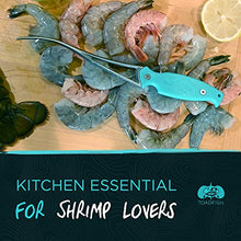 Load image into Gallery viewer, Toadfish Shrimp Deveiner Tool - Prawn & Seafood Peeler - Frogmore Shrimp Cleaner - Steel Butterfly Blade - Kitchen Essential - Ergonomic Handle - Stainless Steel - Full-Tang Strength