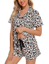 Load image into Gallery viewer, Anjue Women Pajamas Set Short Sleeve Sleepwear Womens Button Down Nightwear PJ Set with Pockets S-XXL