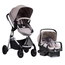 Load image into Gallery viewer, Evenflo Pivot Modular Travel System, Lightweight Baby Stroller, Sleek & Versatile, Easy Infant Car Seat Transfer, Oversized Storage Basket, Blanket Boot, Travel Stroller, 3-Panel Canopy, Sandstone Tan
