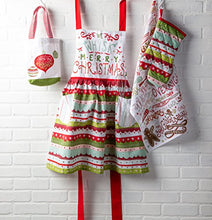 Load image into Gallery viewer, DII Holiday Collection Skirted Apron, One Size, Whisk You A Merry Christmas