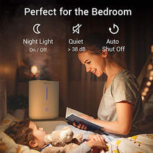 Load image into Gallery viewer, GENIANI Top Fill Cool Mist Humidifiers for Bedroom & Essential Oil Diffuser - Smart Aroma Ultrasonic Humidifier for Home, Baby, Large Room with Auto Shut Off, 4L Easy to Clean Water Tank (White)