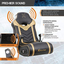 Load image into Gallery viewer, X Rocker 24K 2.1 BT Floor Rocker Gaming Chair, 36.2" x 20.8" x 31.5", Black/Gold