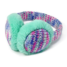 Load image into Gallery viewer, Flammi Kids Knit Earmuffs Winter Outdoor Furry Ear Warmers for Boys Girls (Aqua Green)