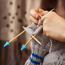 Load image into Gallery viewer, RELIAN Double Pointed Knitting Needles, 75 Pcs Bamboo Knitting Needles Set, 15 Sizes from 2.0mm-10.0mm(8 Inches Length)+ 4Pcs Knitting Needles Point Protectors
